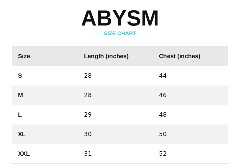 Size Chart